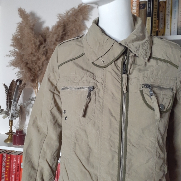 G.E.T. Outerwear Zip-Up Adjustable Waist Many Pockets Jacket P3653 - Picture 6 of 13